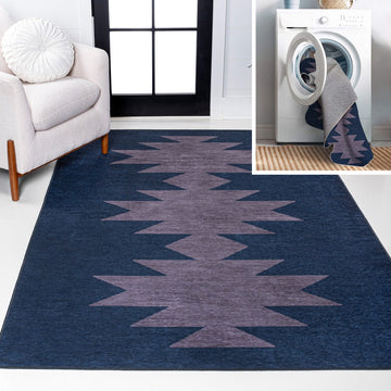 Chayton Minimalist Geometric Machine-washable Area Rug